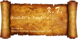 Kudlák Tamás névjegykártya